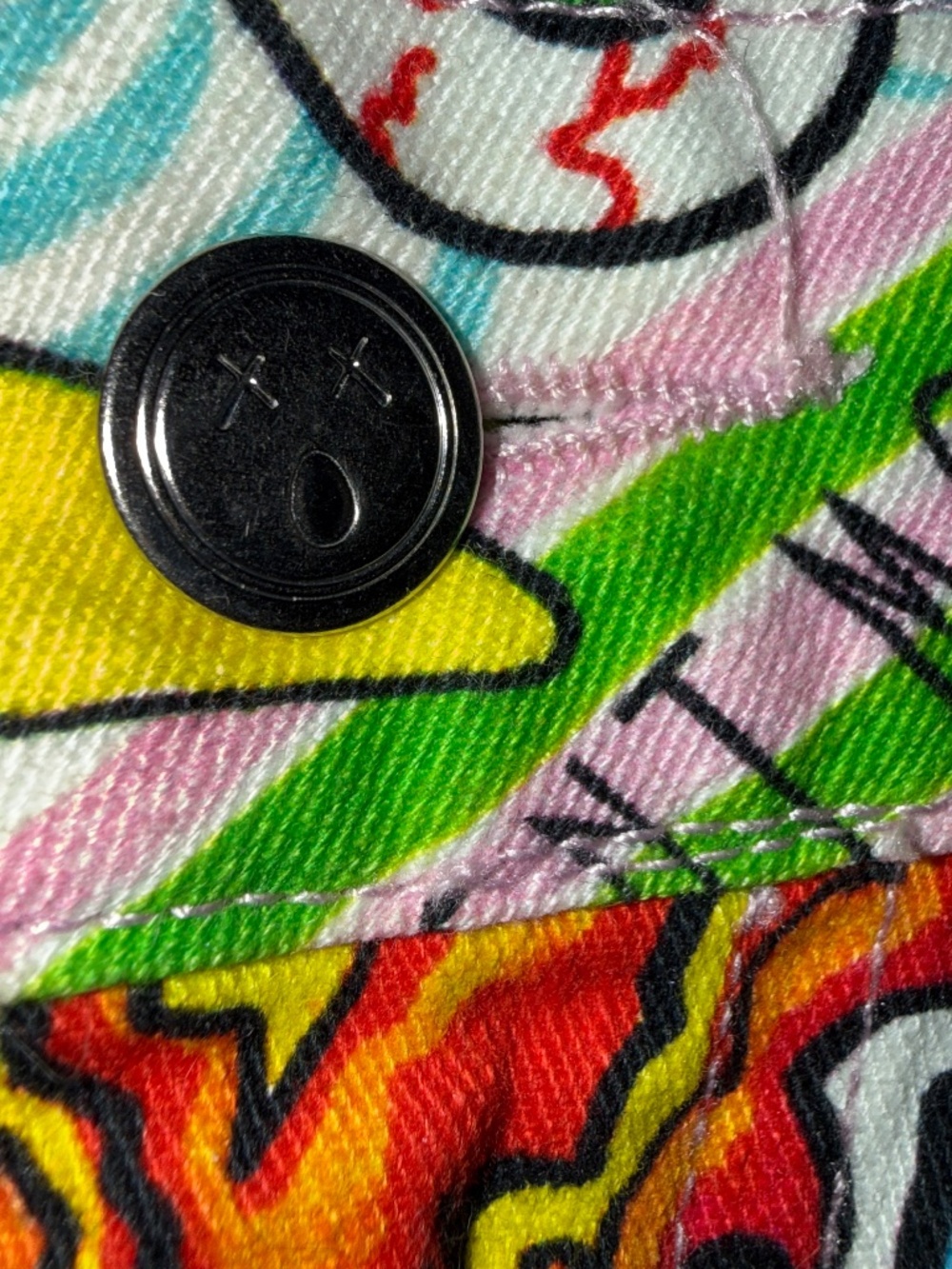 Current Mood Graphic Print Bright Colors Mini Skirt Laceup Side Seams Size Small - Picture 3 of 9